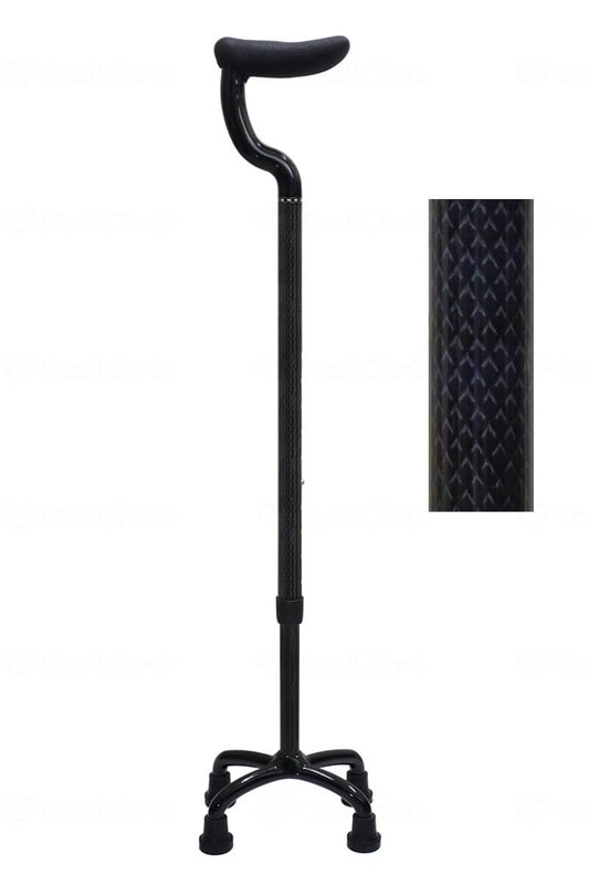 ウェルファン オールカーボン四点式　フラットグリップ カーボン柄グレー 1個（ご注文単位1個）【直送品】