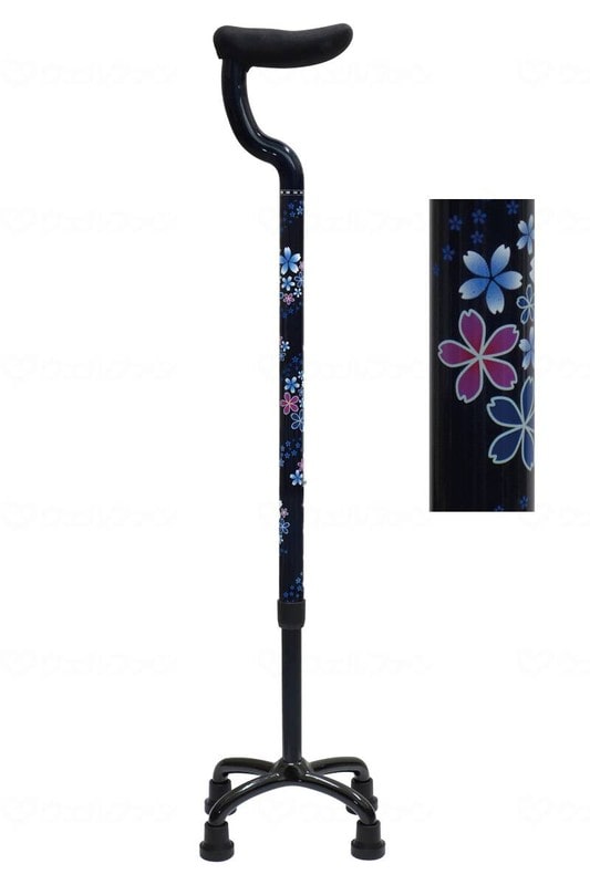 ウェルファン オールカーボン四点式 フラットグリップ 桜紺 1個(ご注文単位1個)【直送品】