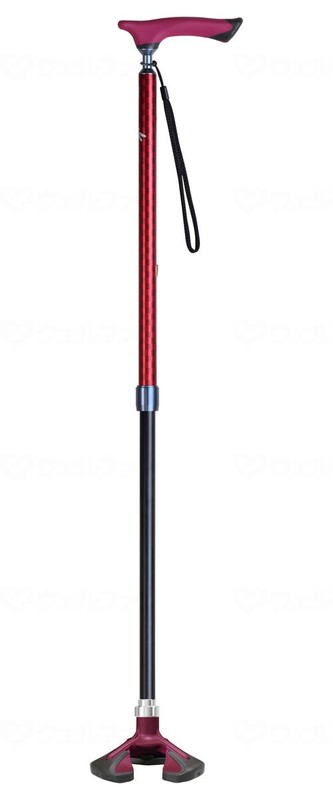 ウェルファン 愛杖 楽スマ スリーベース レッド 1個(ご注文単位1個)【直送品】