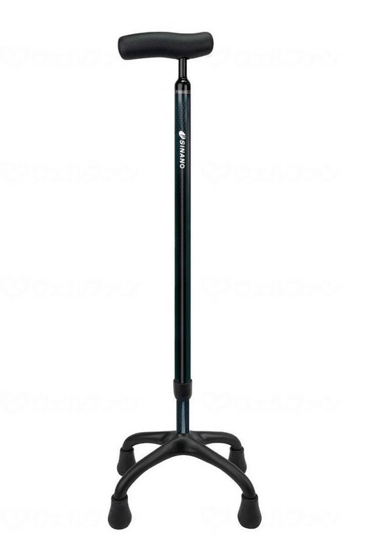 ウェルファン SOFT-G　カーボン4点杖 ダークブルー 1個（ご注文単位1個）【直送品】