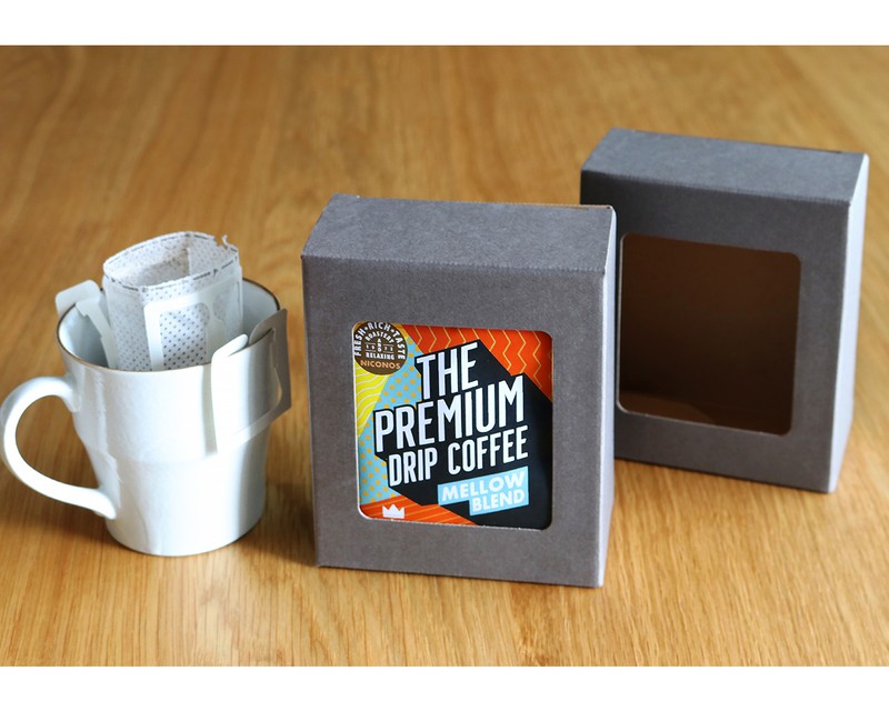 ニコノス 窓あきドリップバッグ用中箱 グレー MIC-DG 100個/束(ご注文単位2束)【直送品】