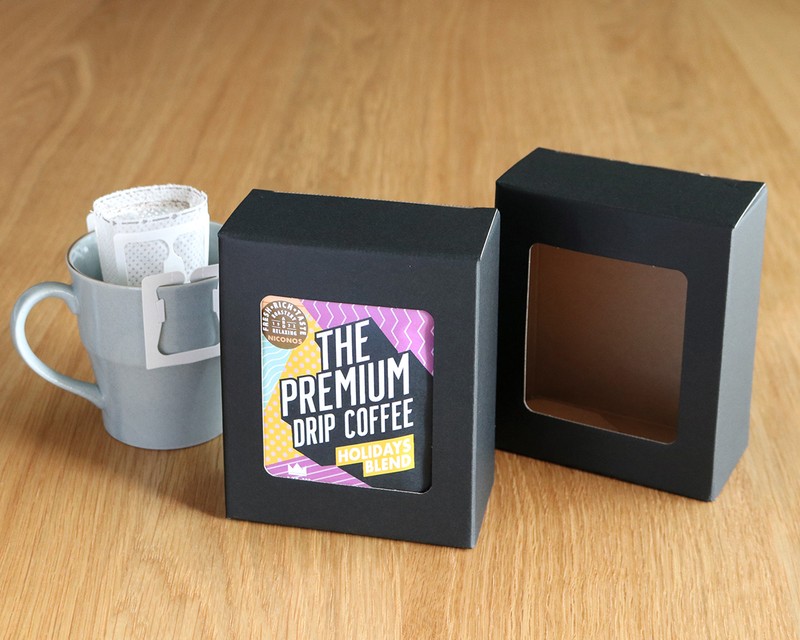 ニコノス 窓あきドリップバッグ用中箱 ブラック MIC-DB 100個/束（ご注文単位2束）【直送品】