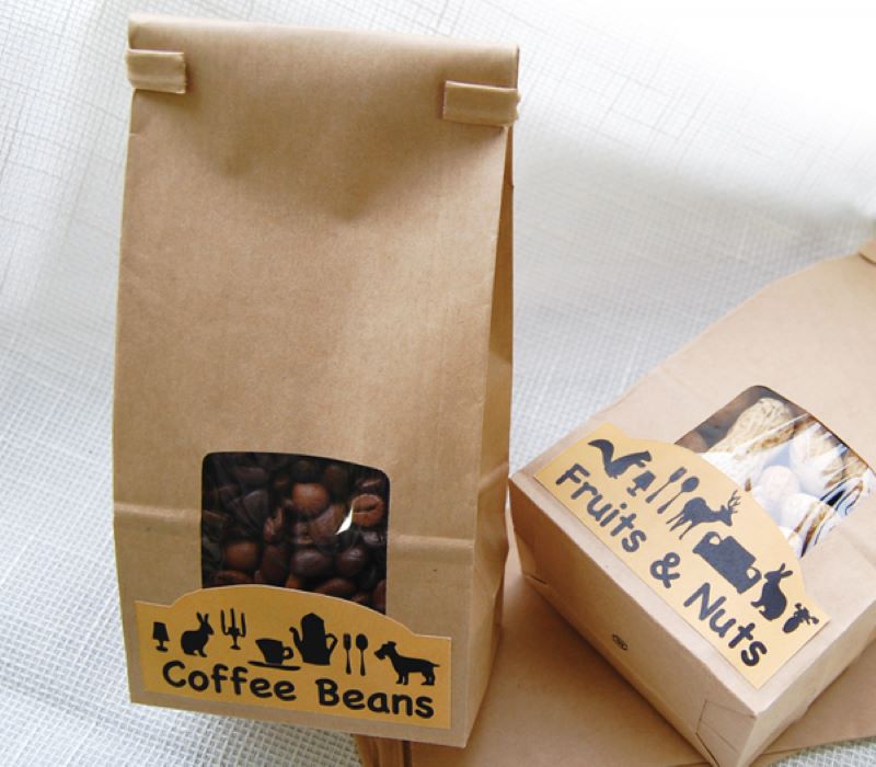 ニコノス 窓あきワイヤー付角底袋 250g クラフト NW-250W 100枚/束（ご注文単位5束）【直送品】