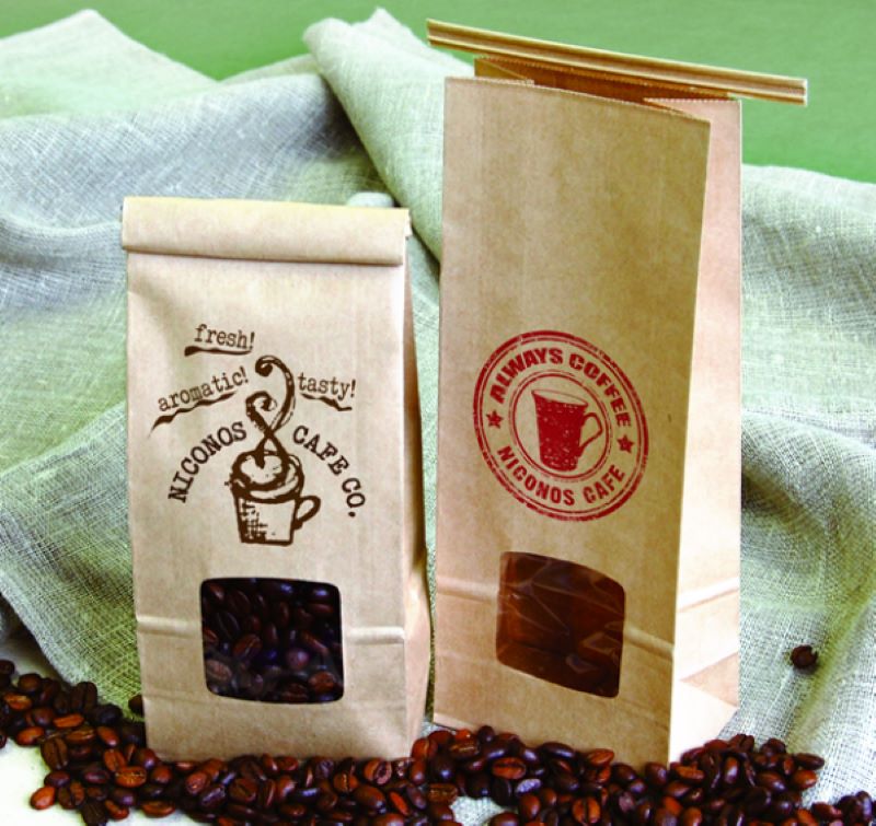 ニコノス 窓あきワイヤー付角底袋 250g クラフト NW-250W 100枚/束（ご注文単位5束）【直送品】