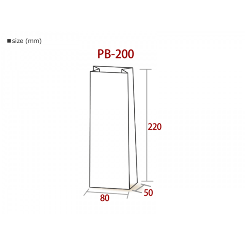 ニコノス ポリラミネート紙袋 白無地 200g PB-200-E 100枚入/袋（ご注文単位10袋）【直送品】