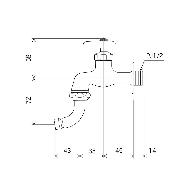 KVK 2300028 寒 横水栓 ワンタッチN付 K3BZ 1個(ご注文単位1個)【直送品】