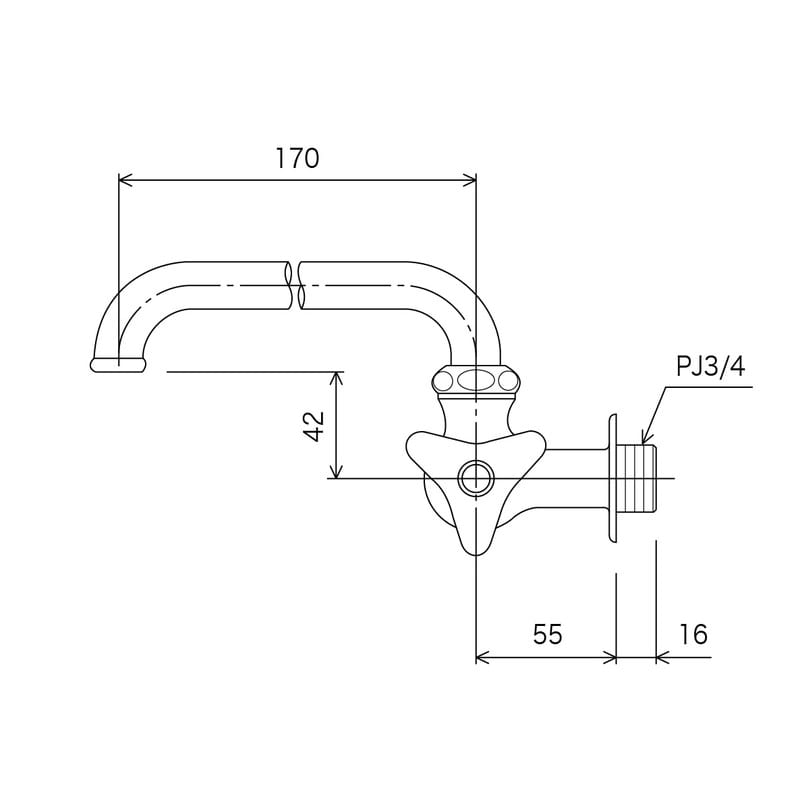 KVK 2300069 横自在水栓20 K10-20 1個（ご注文単位1個）【直送品】