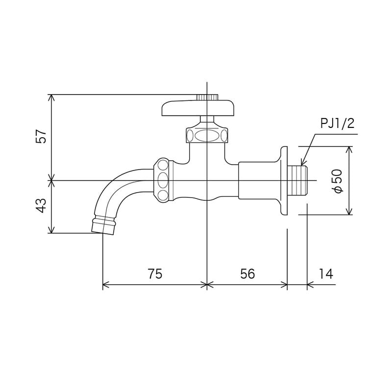 KVK 2300143 送座吐水回転水栓 ワンタッチN付 K111BJ 1個（ご注文単位1個）【直送品】