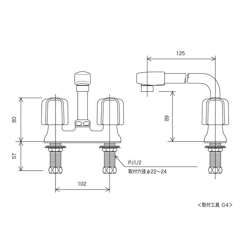 KVK 2300496 洗面2ハンドル混合栓 栓付 KM17NSGS 1個（ご注文単位1個）【直送品】