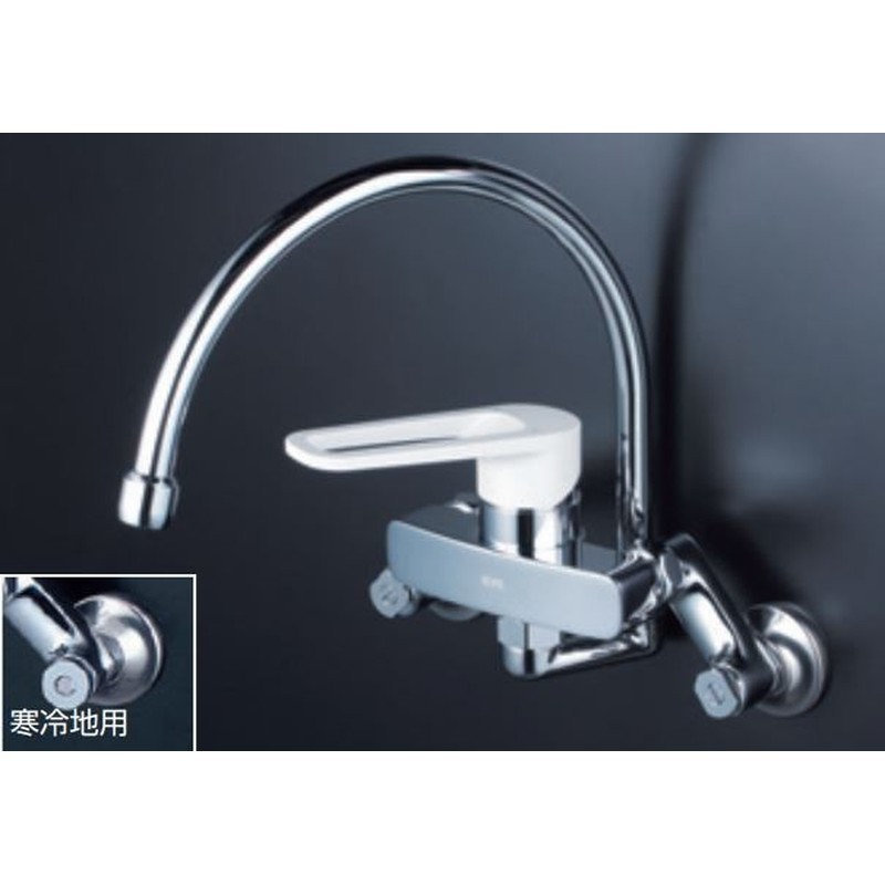 KVK 2302109 寒スワンパイプ シングル混合栓 MSK110KZRG 1個（ご注文単位1個）【直送品】