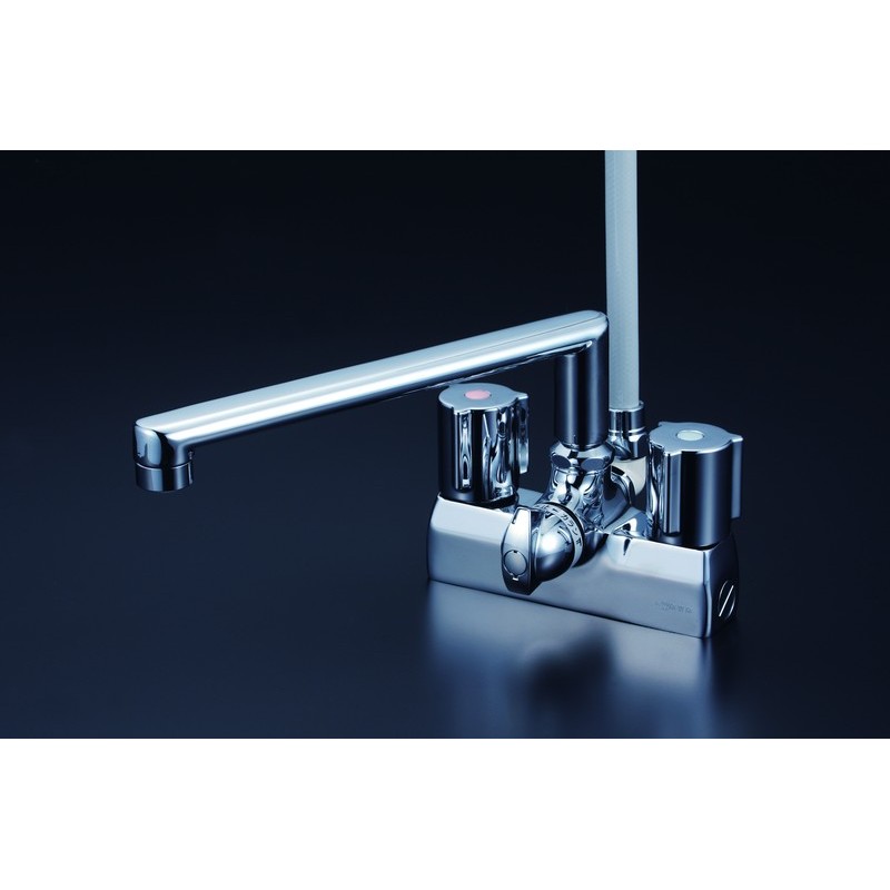 KVK 2302549 デッキ一時止水付2ハンドルシャワー KF205GN 1個（ご注文単位1個）【直送品】