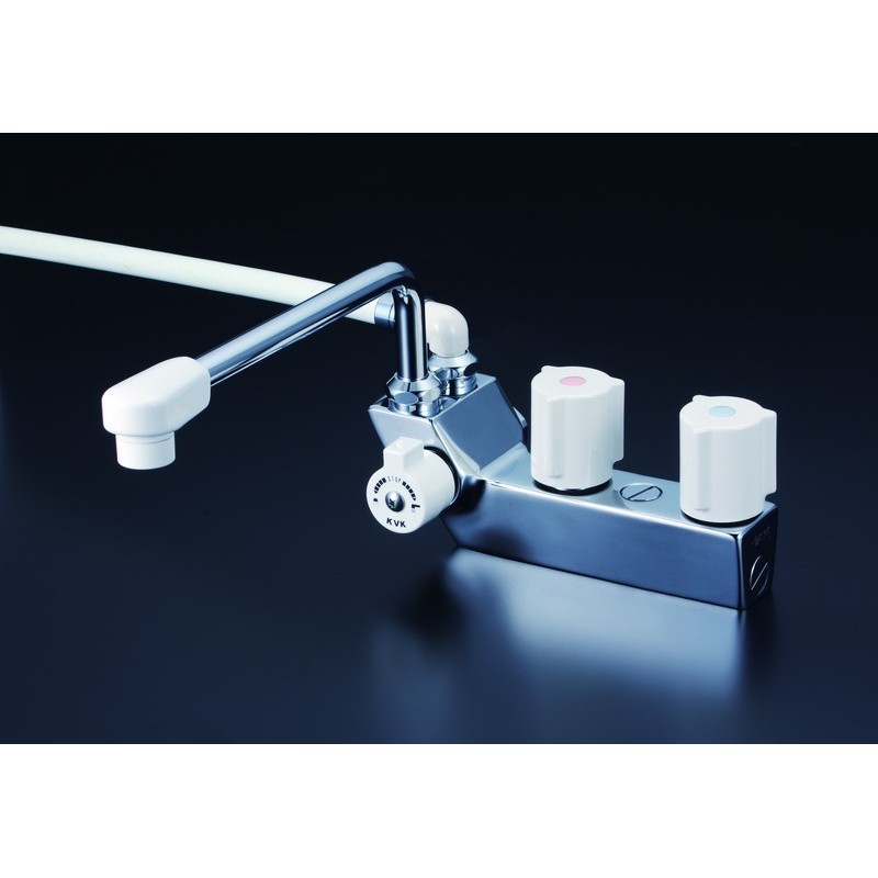 KVK 2302557 デッキ一時止水付2ハンドルシャワー KF207N 1個（ご注文単位1個）【直送品】