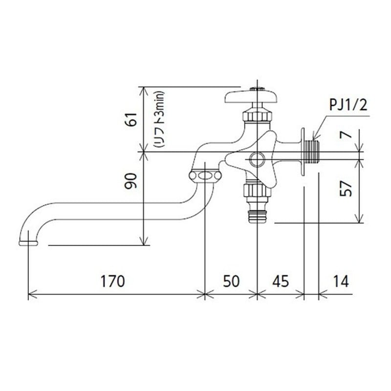 KVK 2302769 寒屋外ホース接続ニップル付二口自在水栓 K21SPZ 1個（ご注文単位1個）【直送品】