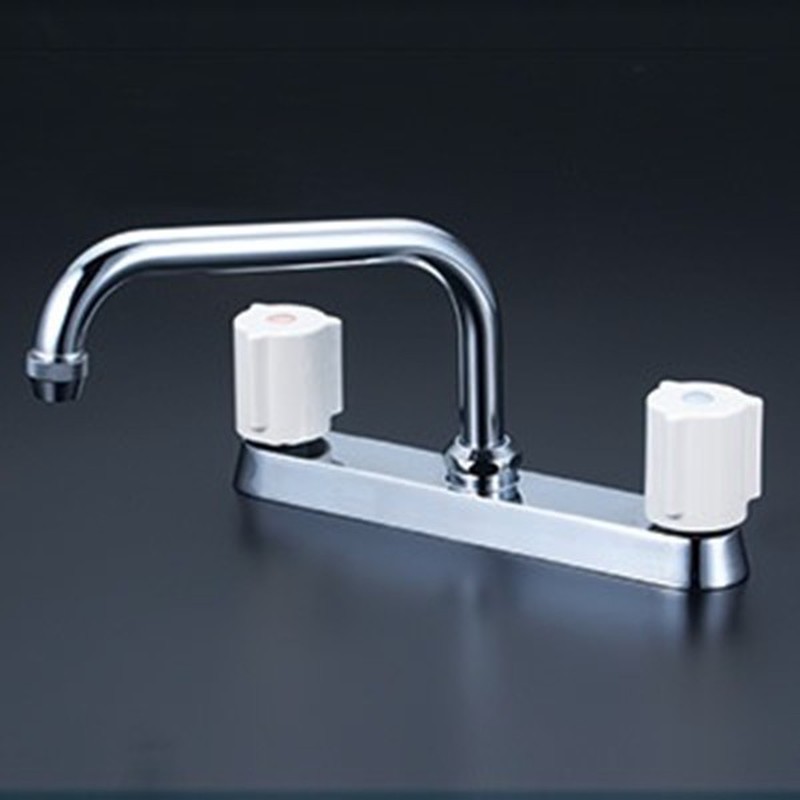 KVK 2302838 寒2ハンドル混合栓 240mmパイプ付 KM8ZGNR2 1個（ご注文単位1個）【直送品】