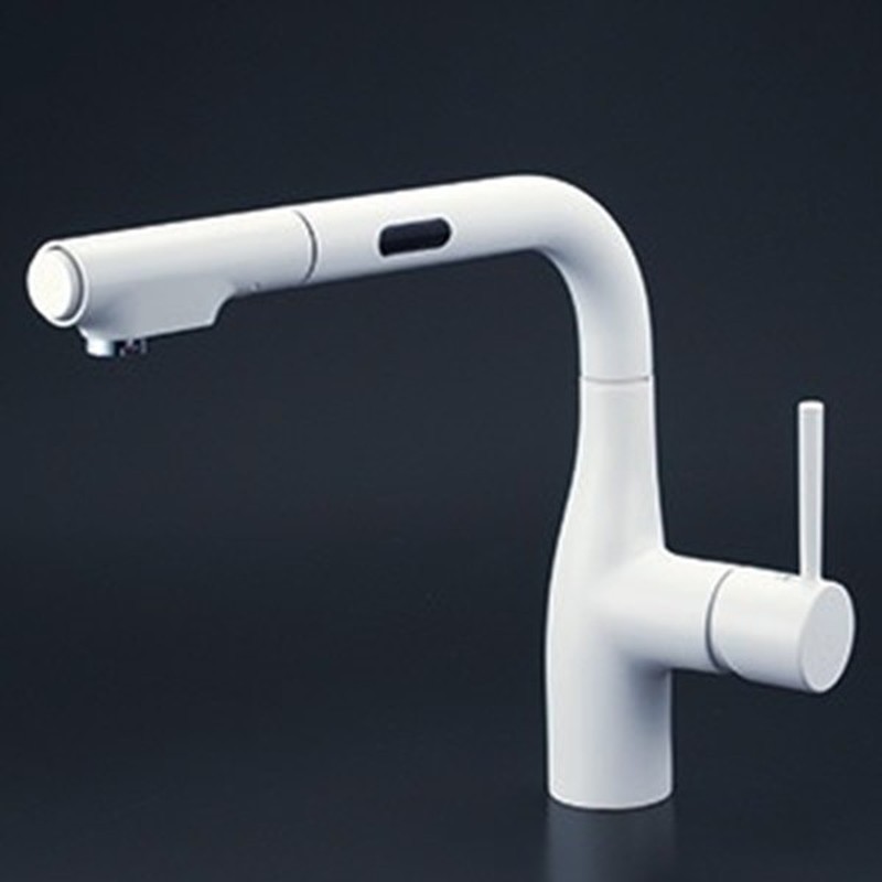 KVK 2302925 寒シングルシャワー付混合栓 マットホワイト KM6111ZECM4 1個（ご注文単位1個）【直送品】