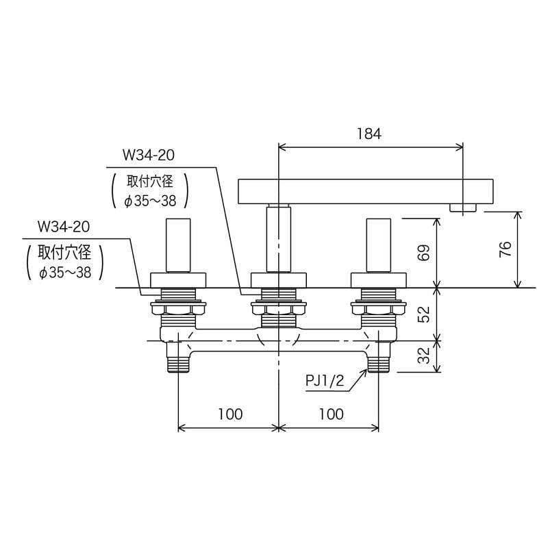 KVK 2300550 バス用埋込2ハンドル混合栓 KM99 1個（ご注文単位1個）【直送品】