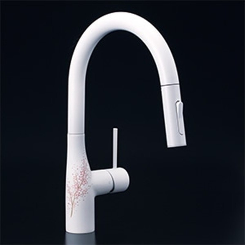 KVK 2302882 シングルシャワー付混合栓 マットホワイト サクラ KM6061ECM4K1 1個（ご注文単位1個）【直送品】