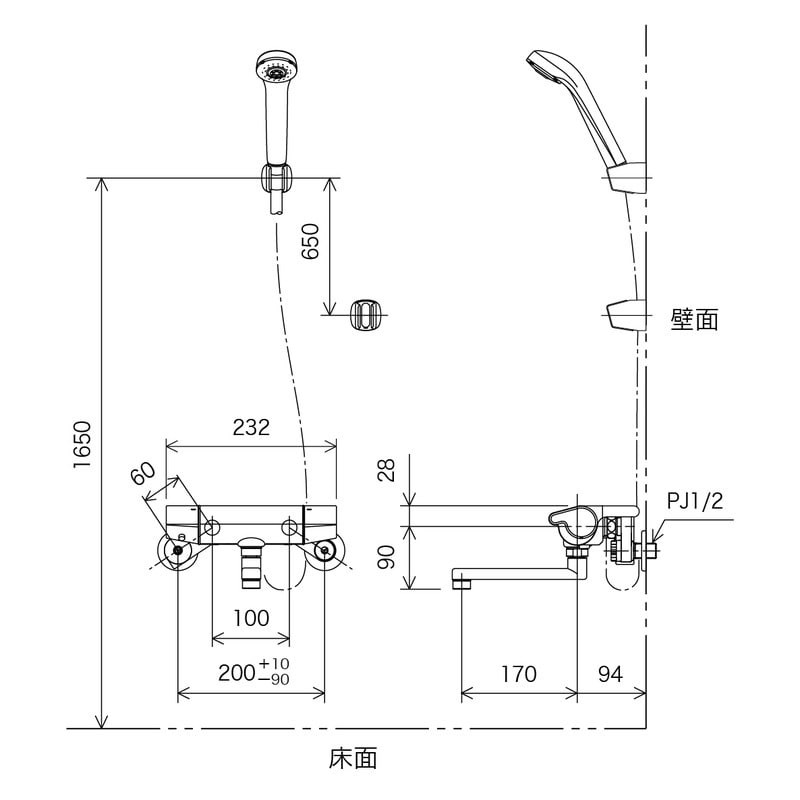 KVK 2302304 サーモシャワー 170 KF850R1 1個（ご注文単位1個）【直送品】