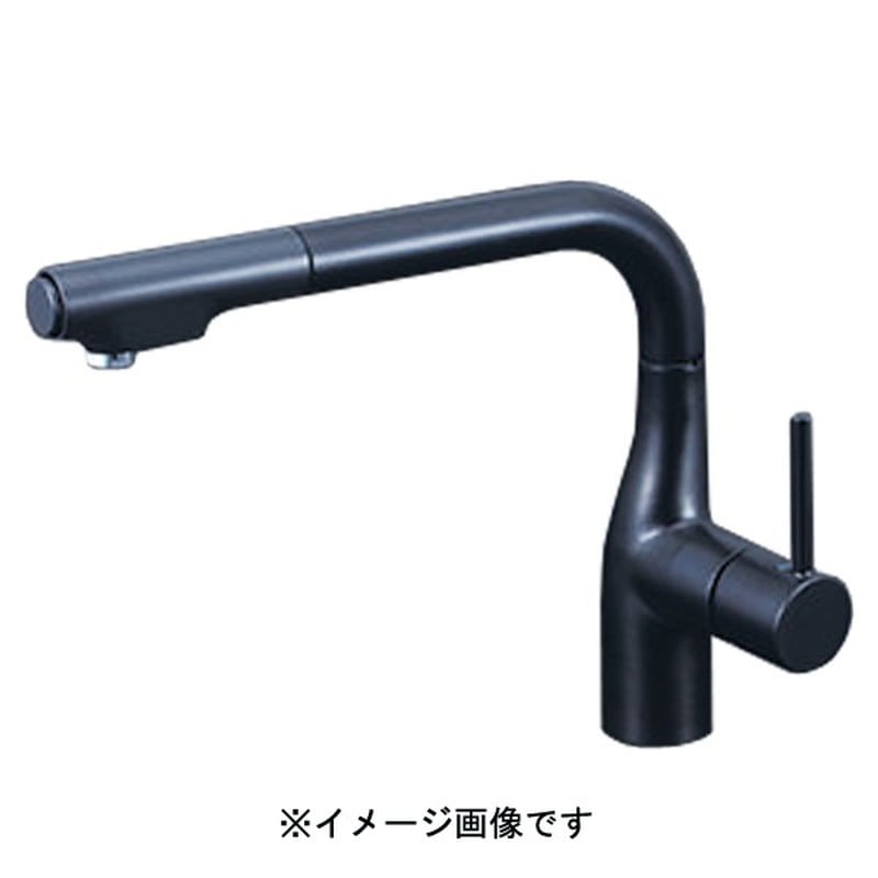 KVK 2302909 シングルシャワー付混合栓 マットブラック KM6101VECM5 1個（ご注文単位1個）【直送品】