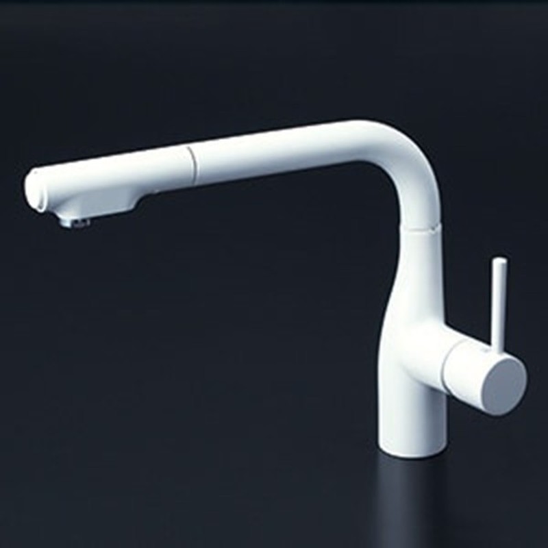 KVK 2302910 寒シングルシャワー付混合栓 マットホワイト KM6101ZECM4 1個（ご注文単位1個）【直送品】