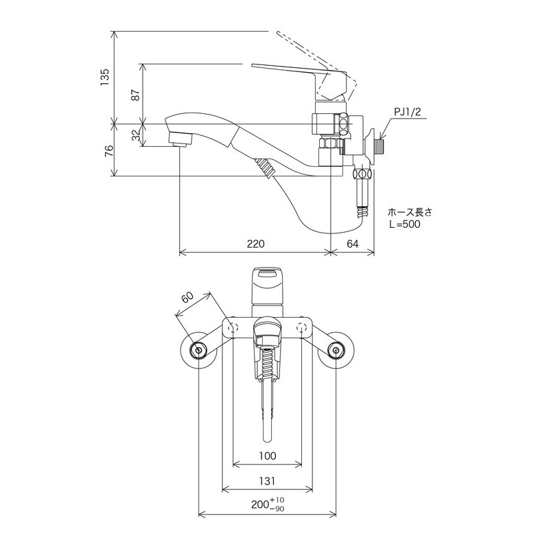 KVK 2302110 シングルレバーシャワー混合栓 FSK110KSFTT 1個(ご注文単位1個)【直送品】