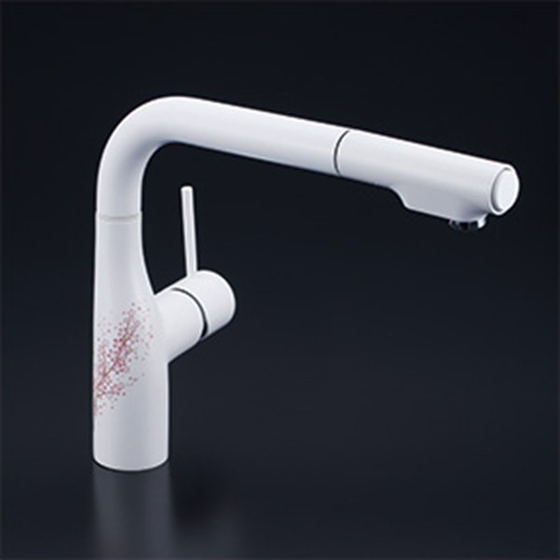 KVK 2302905 シングルシャワー付混合栓 マットホワイト サクラ KM6101ECM4K1 1個（ご注文単位1個）【直送品】