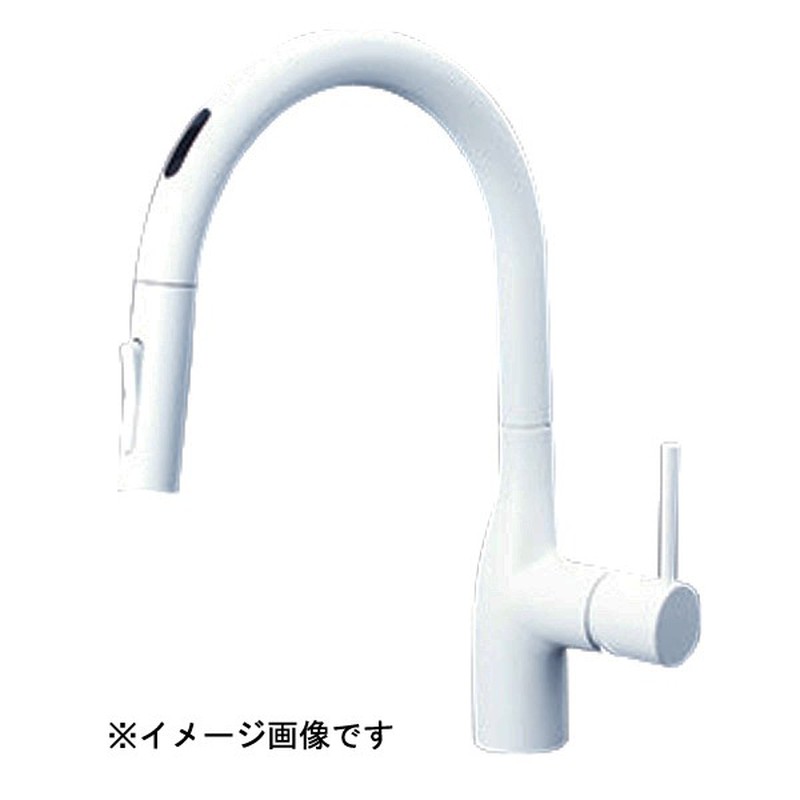 KVK 2302887 シングルシャワー付混合栓 マットホワイト KM6071ECM4 1個（ご注文単位1個）【直送品】