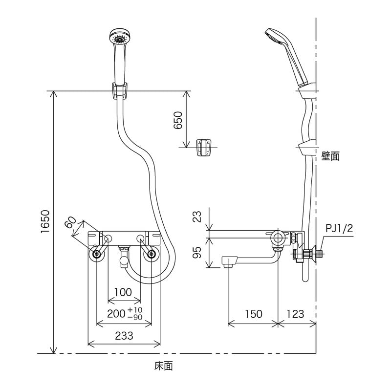 KVK 2300361 サーモシャワー楽締ソケット付 KF800HA 1個(ご注文単位1個)【直送品】
