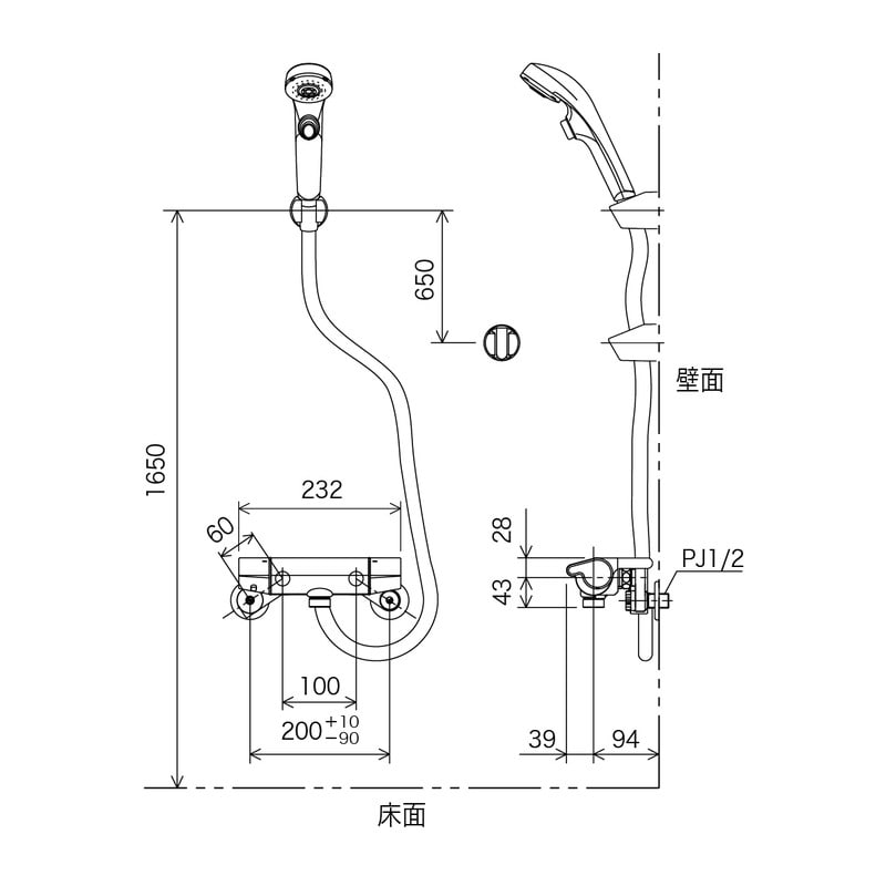 KVK 2300414 サーモシャワーフルメッキヘッド付 KF850S2 1個(ご注文単位1個)【直送品】