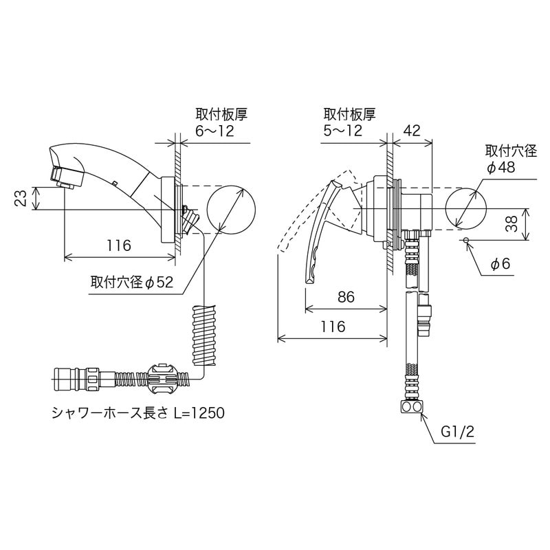KVK 2302169 水栓 壁タイプ KM8059T 1個（ご注文単位1個）【直送品】