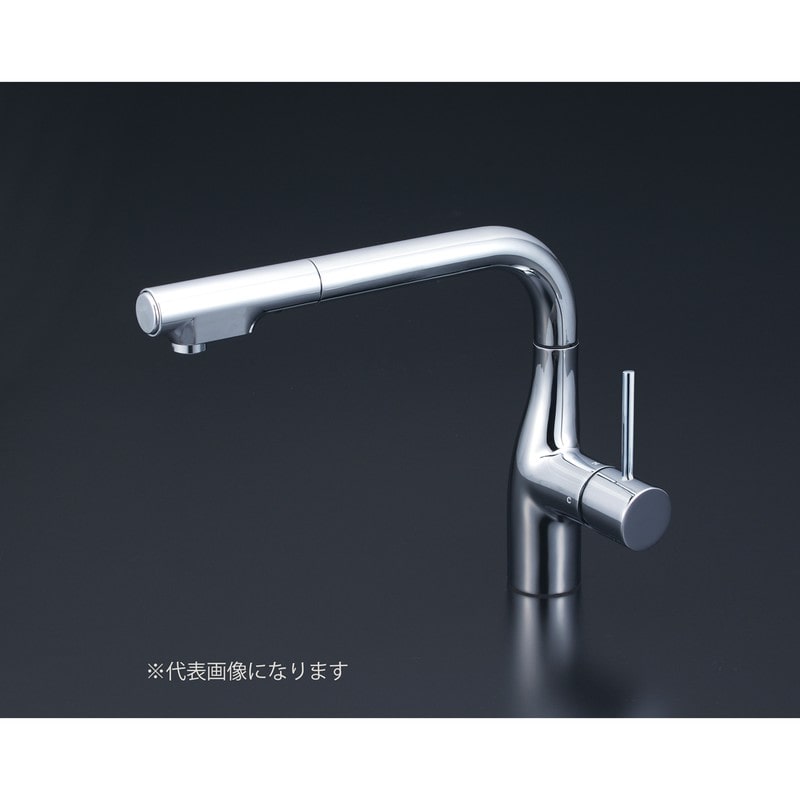 KVK 2302636 流し台用シングルレバー式シャワー付混合栓撥水 KM6101ZECHS 1個（ご注文単位1個）【直送品】