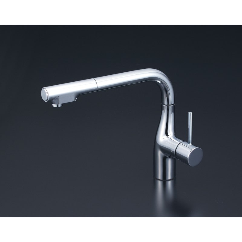 KVK 2302635 流し台用シングルレバー式シャワー付混合栓撥水 KM6101ECHS 1個（ご注文単位1個）【直送品】