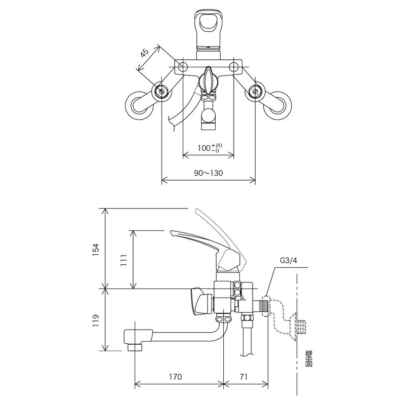 KVK 2300468 取替用シングルシャワー KF5000U 1個(ご注文単位1個)【直送品】