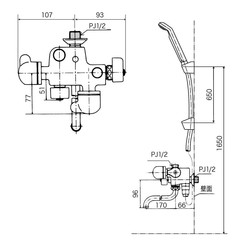 KVK 2300263 ソーラー2ハンドルシャワー 専用形 KF63 1個（ご注文単位1個）【直送品】
