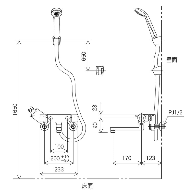 KVK 2300368 サーモシャワー楽締ソケット付 KF800THA 1個(ご注文単位1個)【直送品】