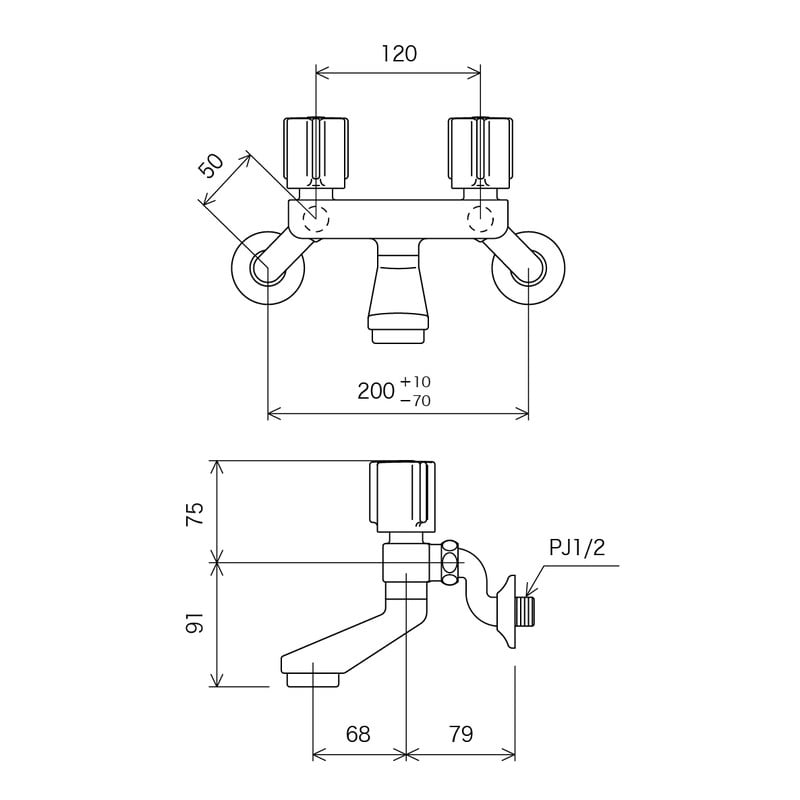 KVK 2302576 2ハンドル混合栓 KM2GN3N 1個(ご注文単位1個)【直送品】