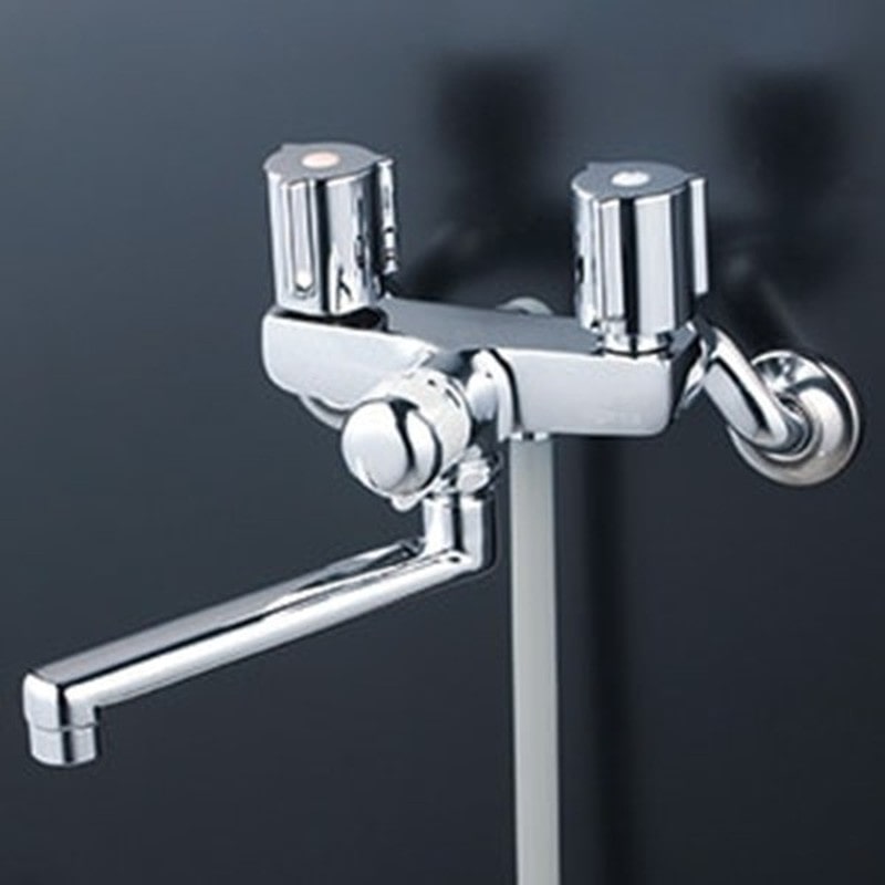 KVK 2302806 寒一時止水付2ハンドルシャワー 240mmパイプ付 KF141WEXNR2 1個（ご注文単位1個）【直送品】