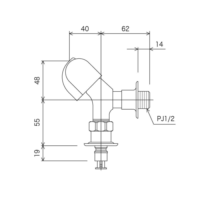 KVK 2300162 洗濯水栓とめるぞう 止水 K117GYU 1個(ご注文単位1個)【直送品】