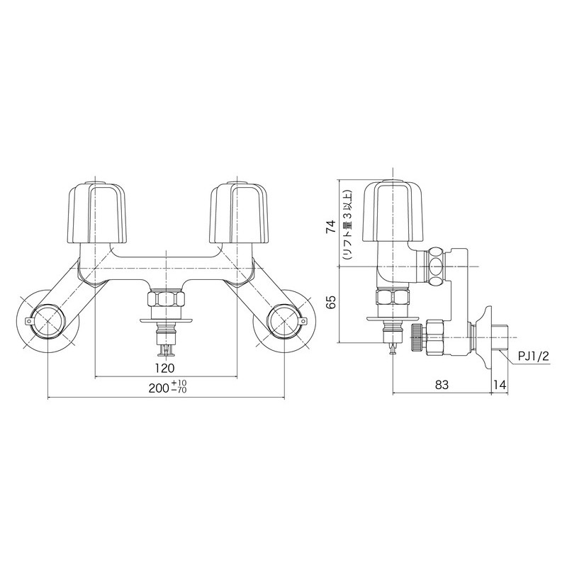 KVK 2300511 吸気弁付洗濯混合栓 KM33WUK 1個(ご注文単位1個)【直送品】