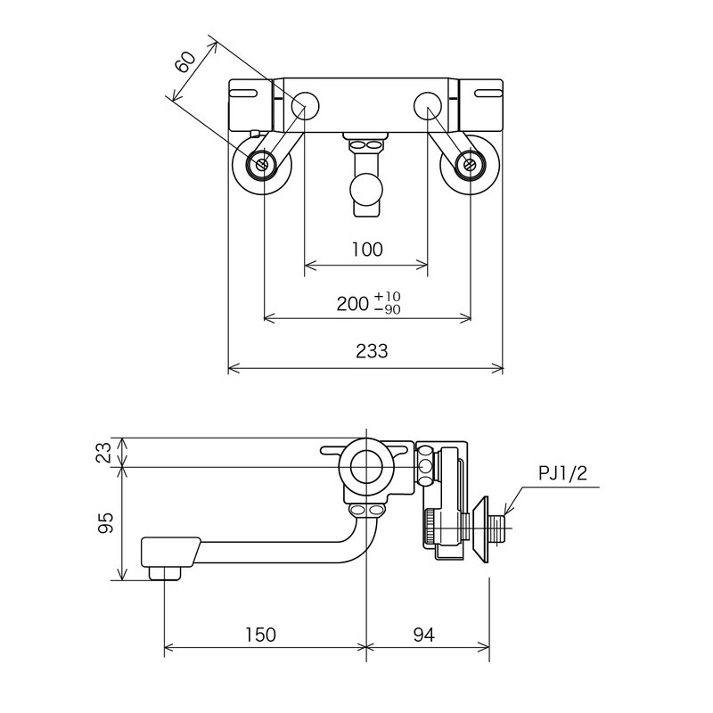 KVK 2300582 サーモスタット混合栓 KM800 1個（ご注文単位1個）【直送品】