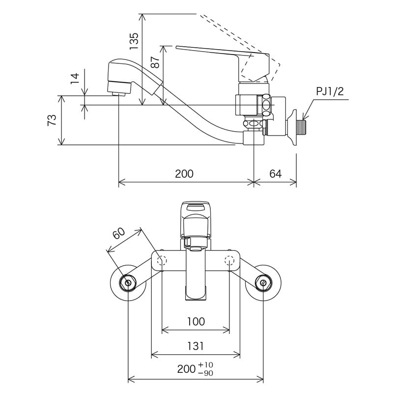 KVK 2302098 シングルシャワー混合栓e MSK110KERFUT 1個（ご注文単位1個）【直送品】