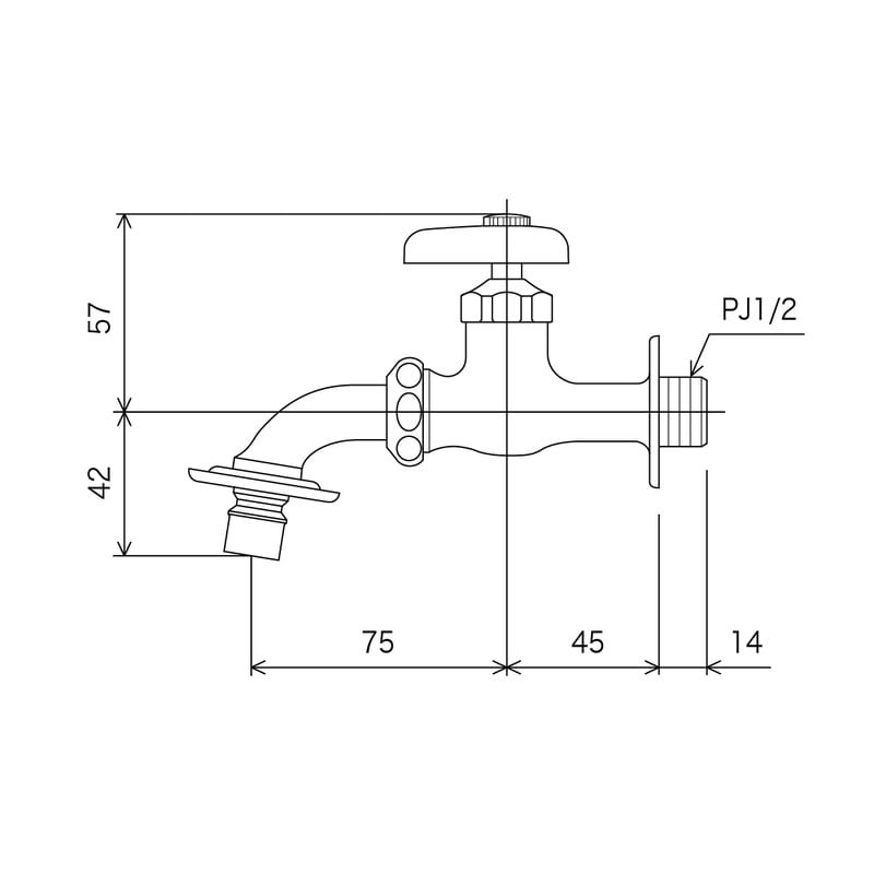 KVK 2300127 寒吐水回転給水栓ツバN付 K34BNZ 1個（ご注文単位1個）【直送品】