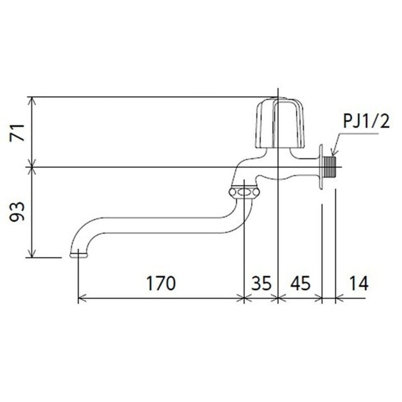 KVK 2302697 自在水栓 赤キャップ付 K3EDR 1個(ご注文単位1個)【直送品】