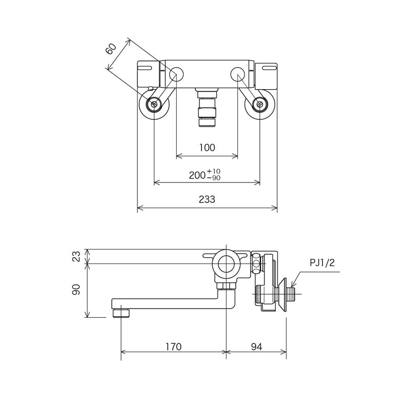 KVK 2300584 サーモスタット混合栓 KM800T 1個(ご注文単位1個)【直送品】