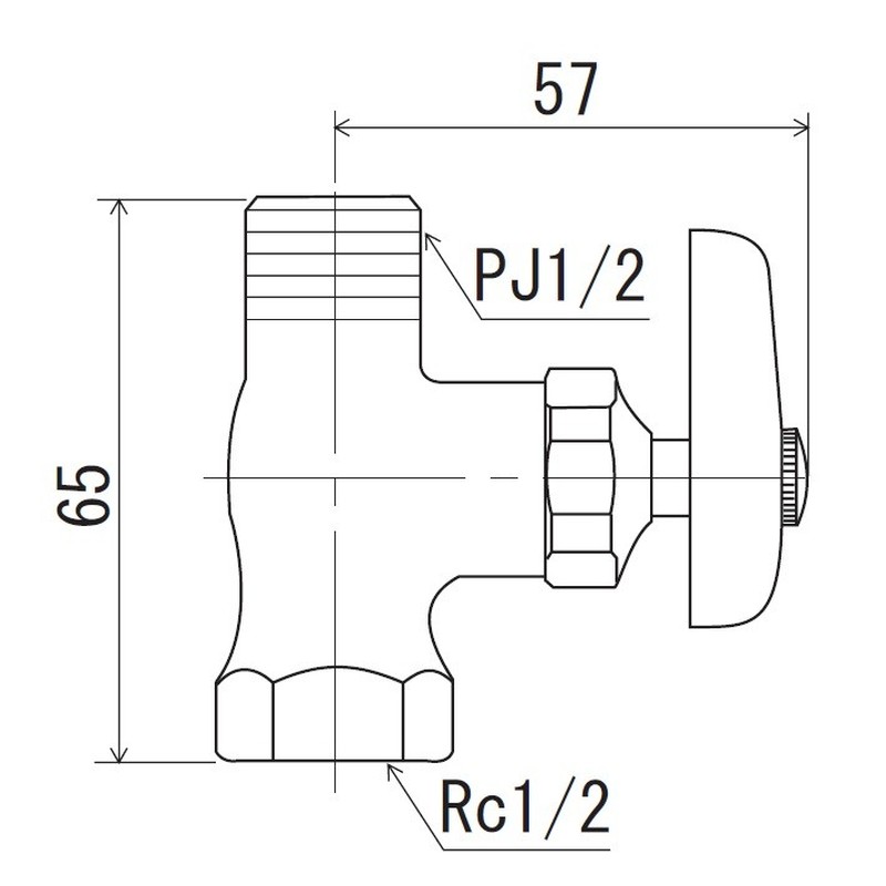 KVK 2302644 ストレート形止水栓銅 ビス止 K31-P4 1個(ご注文単位1個)【直送品】