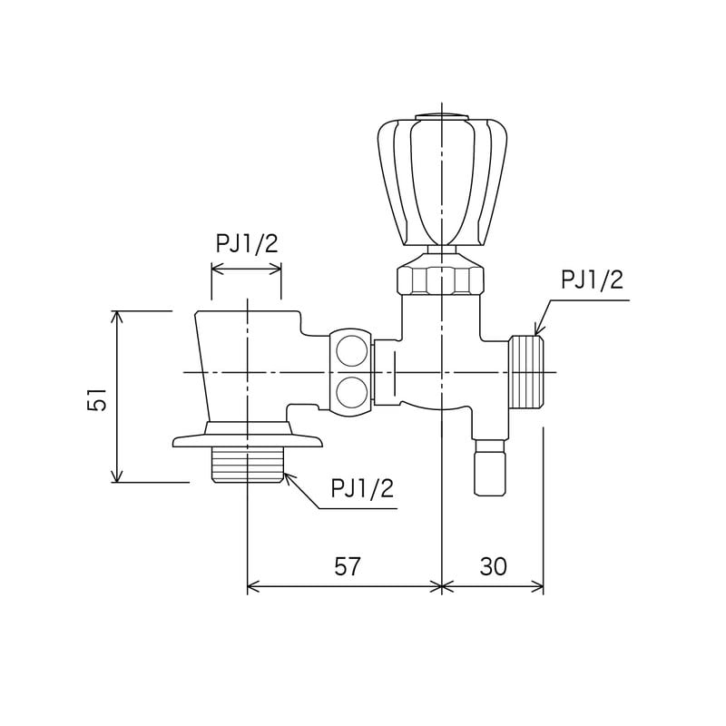 KVK 2300104 分岐水栓 水抜付ユニオン無 K19SWU4 1個(ご注文単位1個)【直送品】