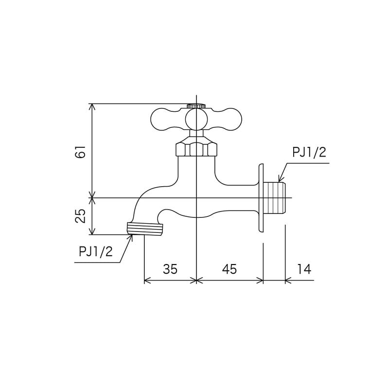 KVK 2300182 ガーデニング水栓 K126D 1個（ご注文単位1個）【直送品】