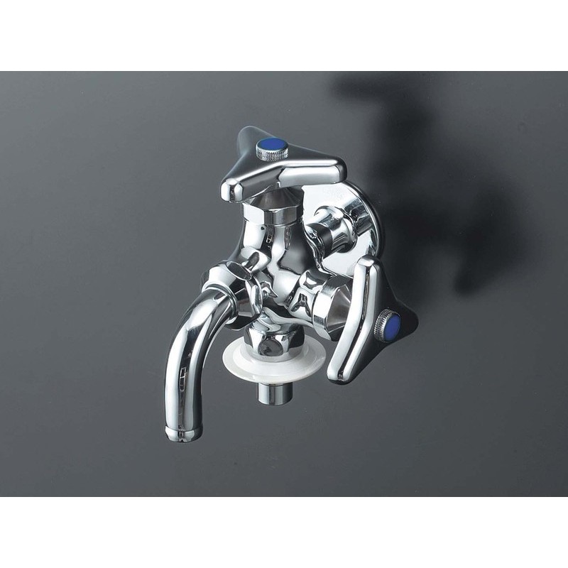 KVK 2300168 二口横水栓 ツバニップル付 K124BNJ 1個（ご注文単位1個）【直送品】