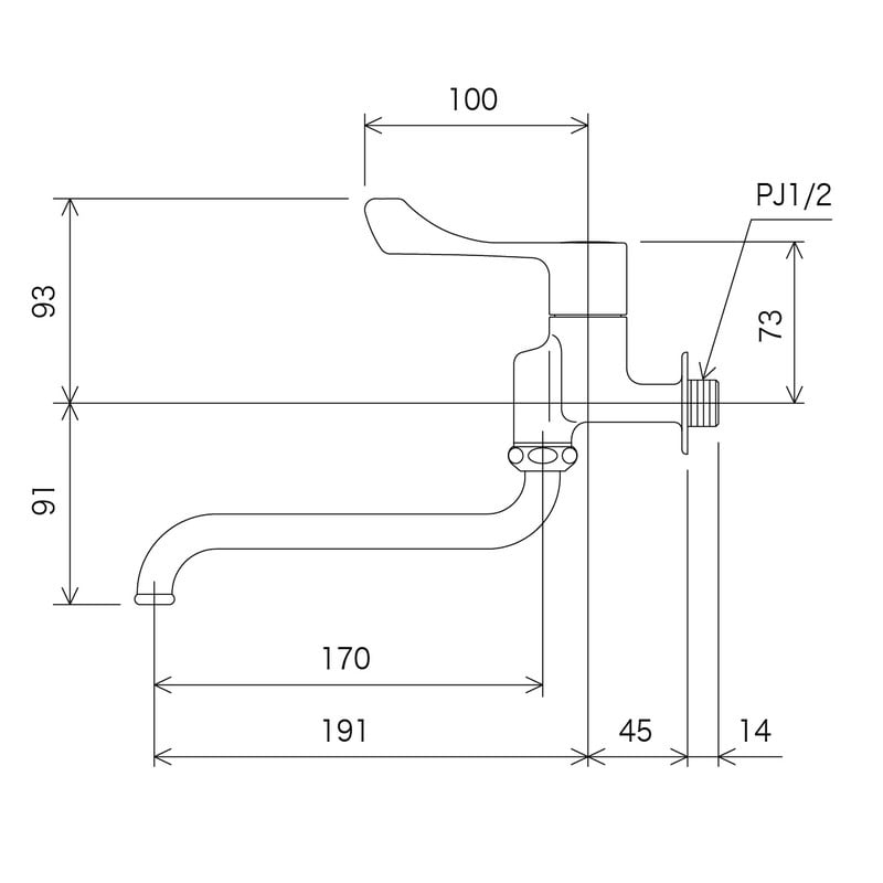 KVK 2300212 ワンタッチハンドル付自在水栓 K1800 1個(ご注文単位1個)【直送品】