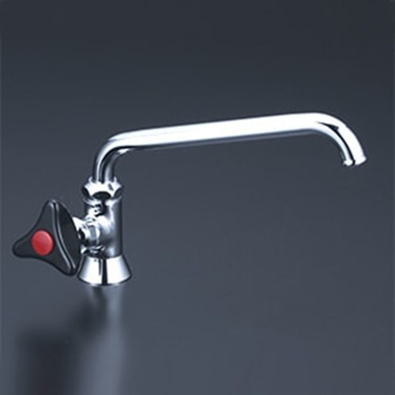 KVK 2302758 赤キャップ付 立形自在水栓左樹脂ハンドル仕様 K16NDLVL 1個（ご注文単位1個）【直送品】